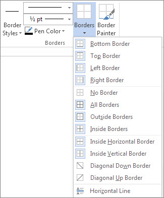 where do i find draw border on office for mac